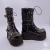 Plus Size 43 Autumn Women Boots Buckle Round Toe Wedges Platform Boots Punk Goth INS Women Street Shoes Combat Boots for Women