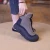 Female Winter Snow Boots Front Zip Thick Bottom Cotton Shoes Warm Versatile Round Head High-top Flats