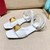 Big Rivet Buckle Decor Sandals For Girls Women Ankle Strap Flat Heel Genuine Leather Outwear Shoes Summer
