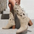2024 Women's Summer Retro Round Toe Chunky Heels Vegan Suede Western Boots with Hollow Design and Rivets Cowboy Boots Shoes