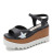 Genuine Leather Buckle Strap Sandals Breathable Sneakers Stars women summer rivets shoes Korean Style Platform Casual Shoes