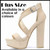 LOSLANDIFEN Women's Open Toe Cross Strap Buckle Wedge Platform Sandals High Heel Chunky Block Heels Dress Party Wedding Shoes