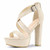 LOSLANDIFEN Women's Open Toe Cross Strap Buckle Wedge Platform Sandals High Heel Chunky Block Heels Dress Party Wedding Shoes