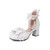 Ochanmeb Sweet Kawaii Girls Lolita Shoes Thick High Heels Cosplay Pumps Bow Knot Pearls Chain Ruffles Lovely Wedding Party Pumps