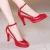 8cm 11cm Size 32-43 Ankle Buckle Red White Wedding Shoes Bride Platform Pumps 2025 Fall Shallow High Heels Shoes Model Party