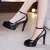8cm 11cm Size 32-43 Ankle Buckle Red White Wedding Shoes Bride Platform Pumps 2025 Fall Shallow High Heels Shoes Model Party