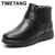 2025  Women Genuine Leather Warm Mother Winter Boots Zipper Square Heel Ankle Boots Fashion Thick Fur Snow Boots Female