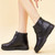 2025  Women Genuine Leather Warm Mother Winter Boots Zipper Square Heel Ankle Boots Fashion Thick Fur Snow Boots Female