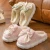 Cute Bow House Non Slip Soft Shoes Comfort Flat Heel Home Indoor Bedroom Plush Slippers Winter Warm Fur Slippers for Women