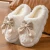 Cute Bow House Non Slip Soft Shoes Comfort Flat Heel Home Indoor Bedroom Plush Slippers Winter Warm Fur Slippers for Women
