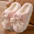 Cute Bow House Non Slip Soft Shoes Comfort Flat Heel Home Indoor Bedroom Plush Slippers Winter Warm Fur Slippers for Women