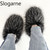 Women's Winter Fuzzy Slippers Plus Size Woman Luxury Furry Faux Raccoon Fur Slippers Warm Cotton Shoes Outdoor Indoor Fur Slides