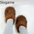 Women's Winter Fuzzy Slippers Plus Size Woman Luxury Furry Faux Raccoon Fur Slippers Warm Cotton Shoes Outdoor Indoor Fur Slides