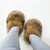 Women's Winter Fuzzy Slippers Plus Size Woman Luxury Furry Faux Raccoon Fur Slippers Warm Cotton Shoes Outdoor Indoor Fur Slides