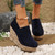 Women Sneakers Spring Autumn Faux Suede Boots Zipper Platform Wedges Sneakers Women Round Toe Sexy High Heels Shoes for Women