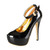 Women's Patent Leather Red Wedding Shoes Fashion Platform Shallow Women Pumps Concise Buckle Super High Heels Party Shoes Female