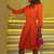 New Three Quarter Sleeve Plaid Printing Party Dress V-Neck Women Office Lady Autumn Ladies Dress Fashion Streetwear