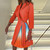 New Three Quarter Sleeve Plaid Printing Party Dress V-Neck Women Office Lady Autumn Ladies Dress Fashion Streetwear