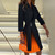 New Three Quarter Sleeve Plaid Printing Party Dress V-Neck Women Office Lady Autumn Ladies Dress Fashion Streetwear