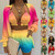 Three Pieces Swimwear Sexy Beachwear 2024 New Bathing Suit Shorts Cover Up Summer High Waist Bikini Set Print Women's Swimsuit