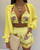 Three Pieces Swimwear Sexy Beachwear 2024 New Bathing Suit Shorts Cover Up Summer High Waist Bikini Set Print Women's Swimsuit
