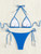 ZTVitality Blue Sexy Bikini Set 2024 New Arrival Biquini Padded Bra Halter Bandage Swimsuit Women's Swimwear Whip Stitch Summer