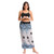 Women’s Boho Maxi Wrap Long Skirt Tie Up Beach Cover Up Dress Vintage Bohemian Adjustable High Waisted Holiday Rayon Dress