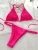PU Pleated Ruched Bikinis Mini Micro Thong Bikini Women Swimwear Female Swimsuit Two-pieces Bikini Set Halter Bathing Suit Swim