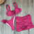 Sexy Floral Lace 3pieces Micro Bikini 2024 Women Swimsuit Female Swimwear Bikinis Set Brazilian Beach Wear Bathing Suit Biquini