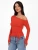 One Shoulder T Shirts For Women Aesthetic Clothes Sashes Crop Top Y2k Accessories Long Sleeve Lady Tshirt Ropa Mujer Camisetas