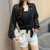 Women Shirts Sheer Sun-proof Fashion Summer Elegant Outerwear Simple Solid All-match Feminine Long Sleeve Turn-down Collar Cozy