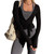 Women Yoga Wrap Tie Tops Y2k Solid Long Sleeve Slim Fit Crop Tops Ballet Workout Yoga T-Shirts Tees Coquette Sweet Chic Tops