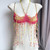 Women Tops Beaded Camisole Vest Bikini Bra Top Body Exaggerated Pearl Neck Bustier Beachwear Lingerie Woman's Club Rave