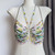 Women Tops Beaded Camisole Vest Bikini Bra Top Body Exaggerated Pearl Neck Bustier Beachwear Lingerie Woman's Club Rave