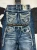 Y2K New Gothic Revival Mens Jeans Foliage Bootcut Women Blue Denim Embroidery Pocket Hip Hop Harajuku Wide Pants Streetwear