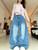 Vintage Street Style Star Embroidered Jeans Women Fashion New Slimming Versatile Washed Wide Leg Pants Loose Curved Hem Denim