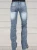 Low-waisted Women Flared Jeans Fashion Vintage Whitish Blue Washable Denim Pants Slim Fit Trousers Female Chic Casual Streetwear