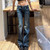 Women's Vintage High Street Low-Waisted Jeans 2025 New All-Match Wide Leg Y2K Denim Trousers Female Sexy Slim Fit Flares Pants