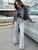 HH Women Elegant Fashion Straight Jeans Vintage Casual High Waist Wide Leg Denim Pants Y2K High Street Lady Trousers Blue Jeans