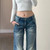 Vintage Straight-Leg Jeans Women 2025 New Y2K Low Waist Pocket Loose Denim Pants Woman Korean Fashion Slimming Wide Leg Trousers