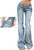 Women Vintage y2k Flared Jeans Retro Button-up Low Rise Casual Denim Pants Harajuku 2000s Aesthetic Trousers Basic Jeans