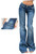 Women Vintage y2k Flared Jeans Retro Button-up Low Rise Casual Denim Pants Harajuku 2000s Aesthetic Trousers Basic Jeans