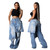 Fashion Denim Pants Women Street Wear New 2025 Fall Winter Stretch Vintage Y2k Trousers Apron Overup Ripped Straight Leg Jeans