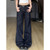Women's Blue Jeans Hip-hop Fashion Vintage Streetwear Y2K Wide Leg Straight Jean High Waist Trouser Classic Baggy Denim Pants