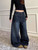 2025 Ropa Y2K Fashion Letter Embroidery Vintage Dark Blue Baggy Jeans Pants Women Clothing New Rock Wide Leg Lady Denim Trousers