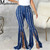 2021 Women Flare Jeans High Waist Fringe Hole Denim Skinny Pants Ladies Stretch Jeans Female Wide Leg Jeans Bell Bottoms Clothes