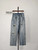 DEAT Women's Jeans High Waist Straight Heart Hollow Out Solid Color Full Diamonds Denim Pants 2026 Summer New Fashion 29L7772
