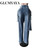 CM.YAYA Denim Pants Women Retro Sexy Hole Hollow Out Jeans Ripped out Pencil Trousers 2025 Street loose High Waist Lady Pant