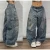 Y2K Skull Embroidered Loose Fit Jeans Fashion Harajuku Trend Women Casual Street Hip Hop High Waist Wide Leg Straight Leg Pants