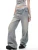 Women's American Retro Waed Striped Hole Denim Jeans Summer Loose High Street Micro Flared Cleanfit Casual Long Pants